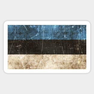 Vintage Aged and Scratched Estonian Flag Sticker